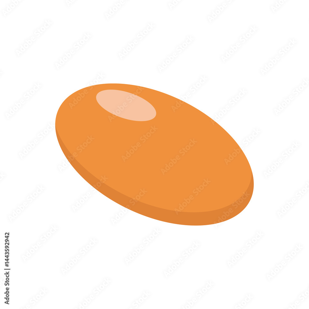 Medical orange pill in flat design. Tablet treatment, vitamin supplement. Vector illustration isolated. Medical orange pill in flat design. Tablet treatment, vitamin supplement. Vector illustration isolated.