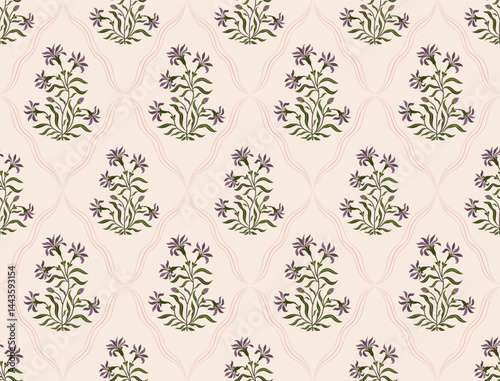 Hand drawn colourful geometric flowers, seamless patterns with floral for fabric, textiles, clothing, wrapping paper, backdrop, banner, illustration, abstract backgrounds.
