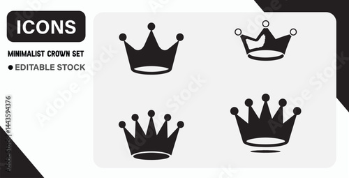 Minimalist Crown Icons Set