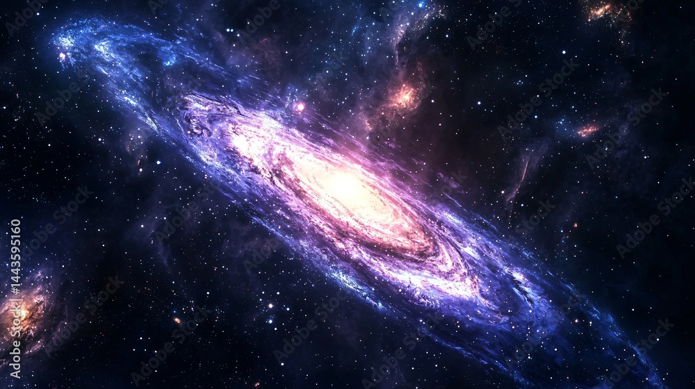 Fototapeta premium An enchanting galaxy filled with stars and nebulas creating a breathtaking cosmic display of infinite galaxies in low-key lighting