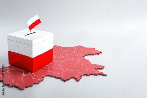 Poland Elections A Voting Box on a Map, Representing the Essence of Democracy and Engagement