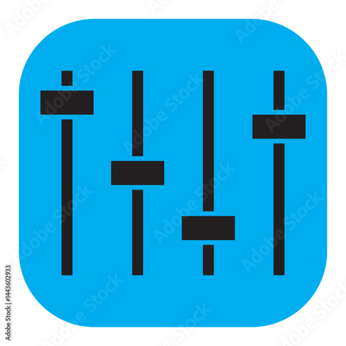Audio equalizer icon with sliders for sound control.