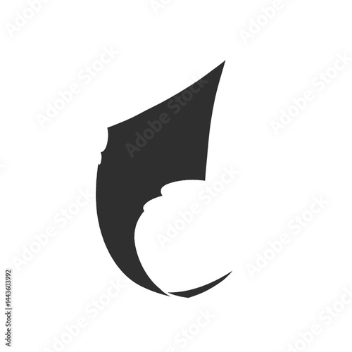 curved arrow icon facing up slanting to the right without background