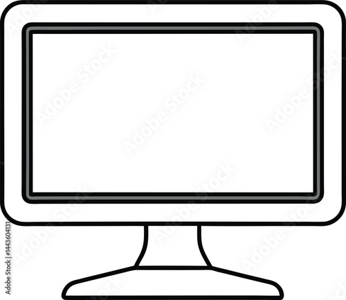 lcd monitor isolated on white