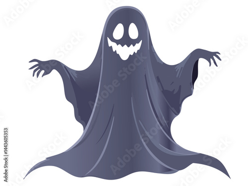 Glowing Friendly Ghost Vector Clipart