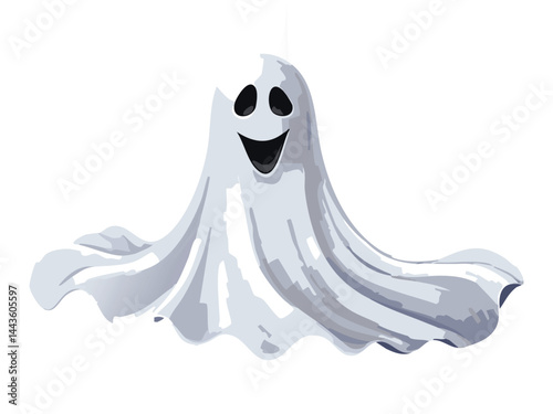 Wispy Halloween Ghost Vector Element