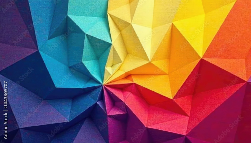 Fototapeta premium Geometric abstract shapes, vibrant colors, modern style, graphic, vivid