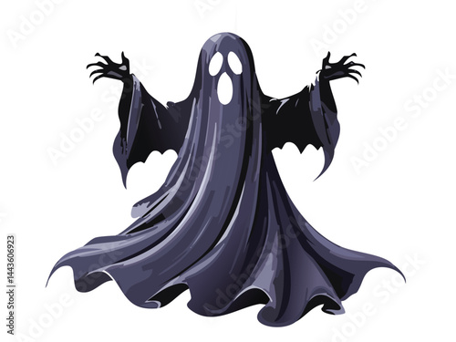 Ghost With Hat Vector Illustration