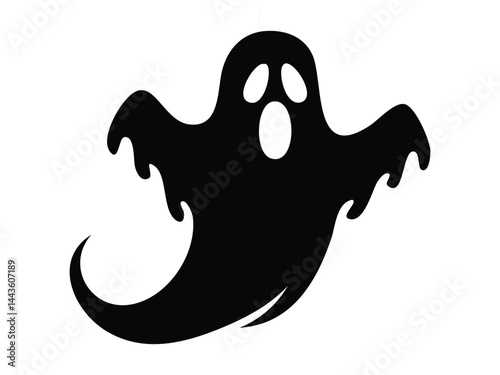 Glowing Halloween Ghost Vector Art