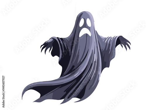 Ghost And Bat Vector Illustration