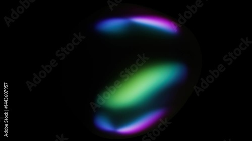 Droplet of liquid with a holographic surface. Abstract background in purple and red colors. Seamless vj loop. Dynamically moving abstract form.
