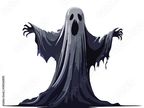 Cute Halloween Ghost Vector Illustration