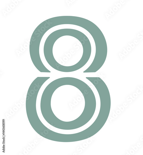vector illustration of a geometric gem stone number 8