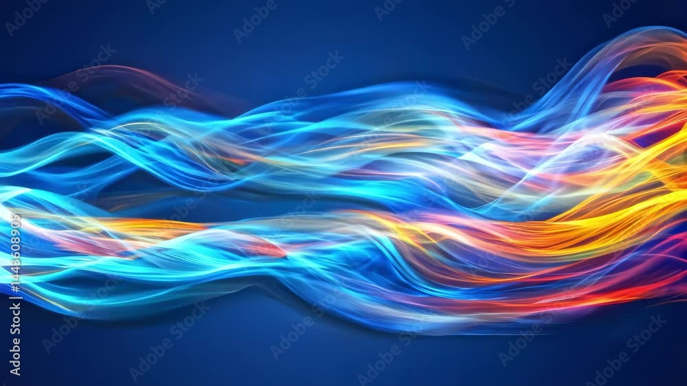 Blue and Orange Energy Wave Flow Blue and Orange Energy Wave Flow