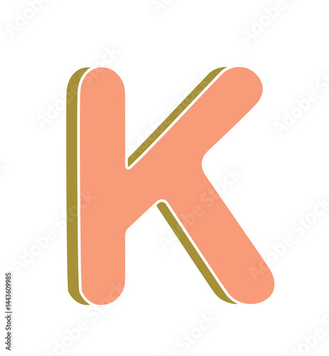 vector illustration of an uppercase K