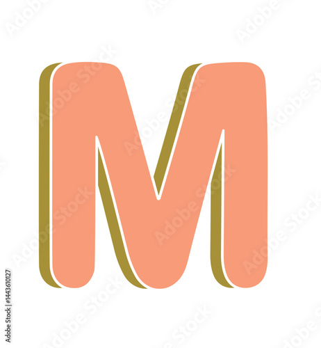 vector illustration of an uppercase M