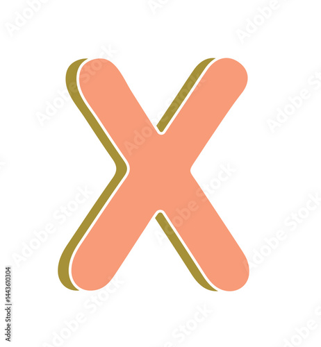 vector illustration of an uppercase X