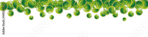 Vitamin Q10 round capsules scattered randomly.