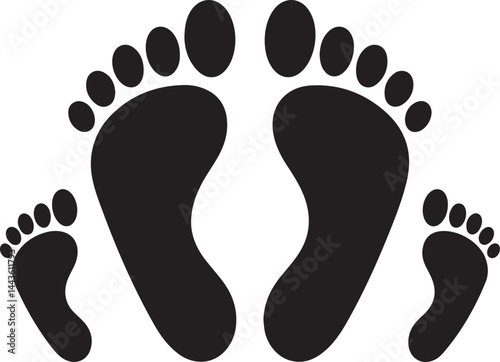 Father and Son Footprints Vector Family Bond Silhouette Design