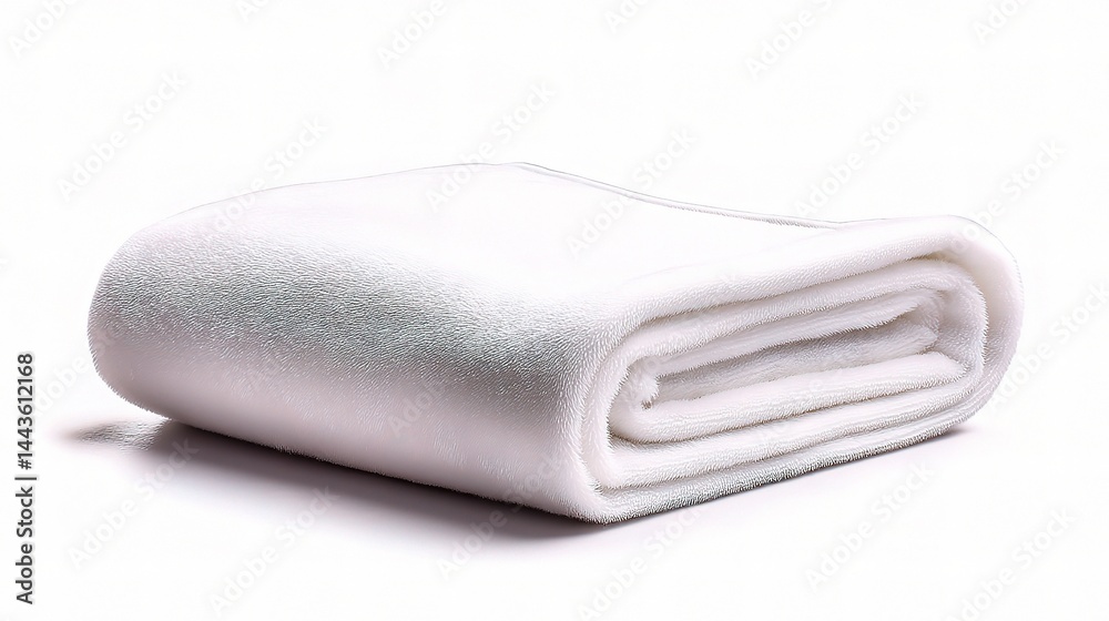 Soft and Cozy White Towel on a Neutral Background for Relaxation