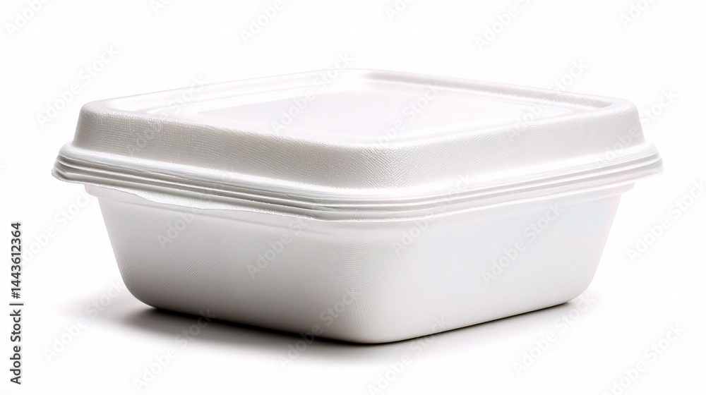 White Disposable Takeout Container for Food Storage and Transportation