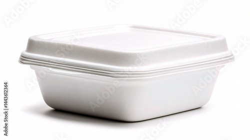 Obraz na płótnie White Disposable Takeout Container for Food Storage and Transportation w salonie