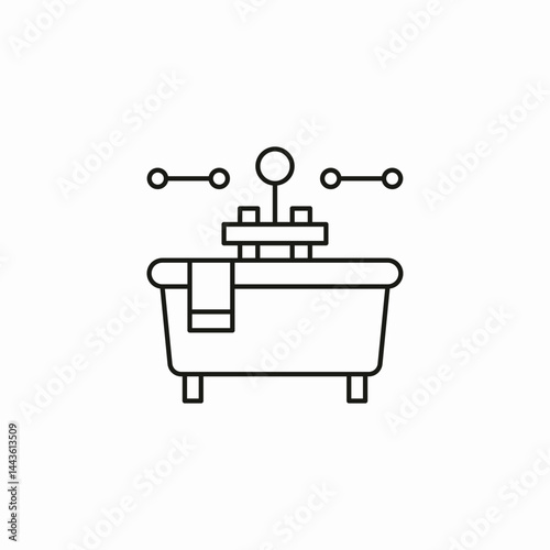 bathtub towel faucet icon sign vector