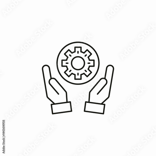 gear protection services icon sign vector