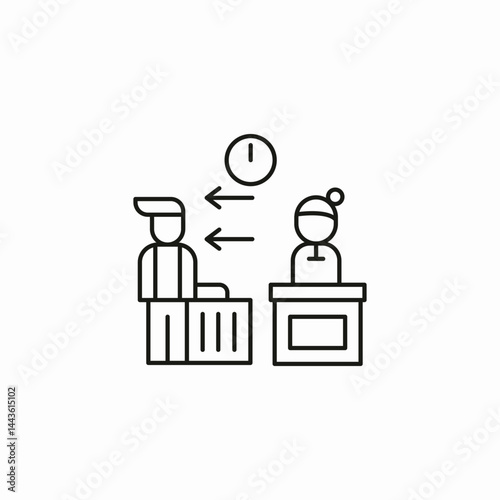 hotel checkin luggage icon sign vector