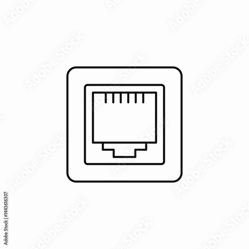 network port jack icon sign vector