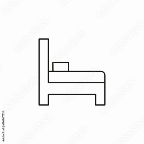 single bed minimal icon sign vector