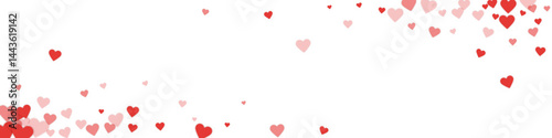 Red hearts scattered on white background.