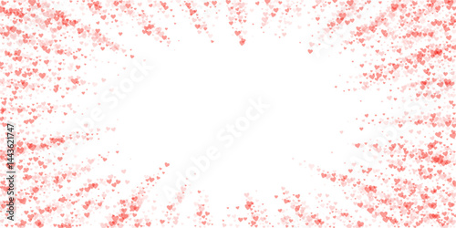 Red hearts scattered on white background.