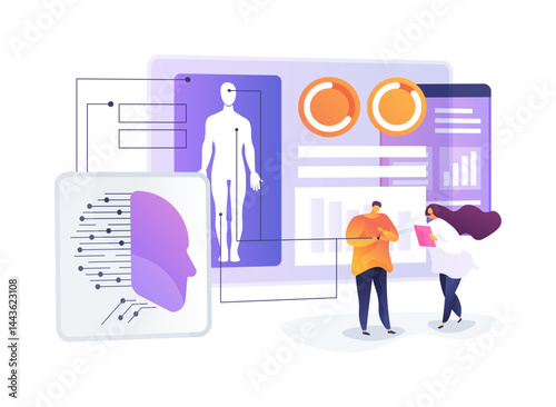 Wearable Biosensors for Chronic Disease Monitoring abstract concept vector illustration.