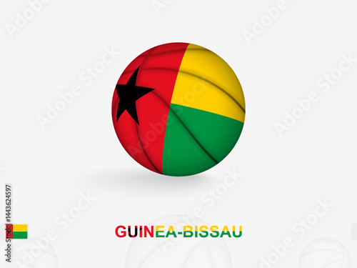 Guinea-Bissau Basketball Concept with National Flag Design.