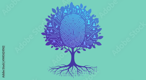 Digital fingerprint tree technology security biometric data privacy identity authentication and access control