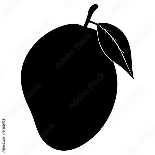 a mango silhouette on white background