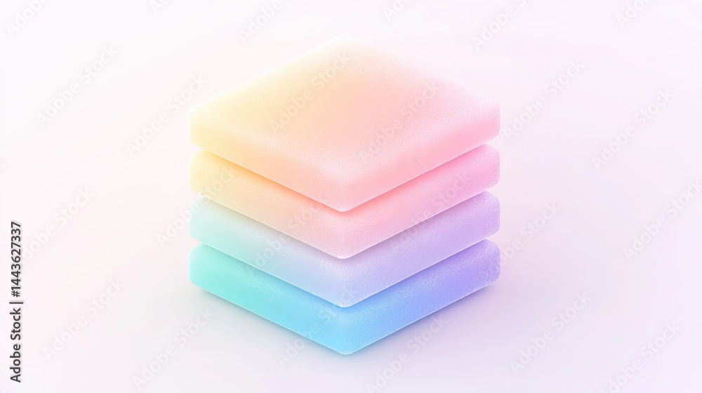 Pastel Cubes Isometric Stacked Blocks 3D Rendering Pastel Cubes Isometric Stacked Blocks 3D Rendering