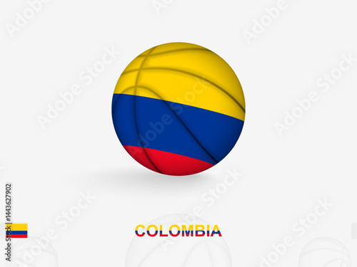 Colombia Basketball Concept with National Flag Design.