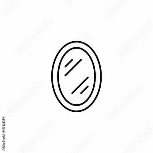 oval mirror icon sign vector