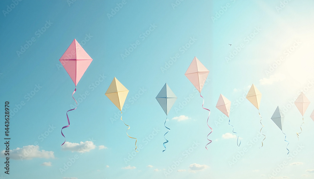Kites in the sky celebrating International Children's Day