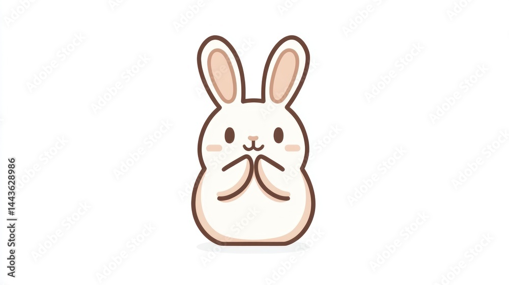 Obraz premium Cute cartoon bunny, adorable and cheerful