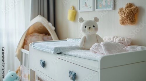 Wallpaper Mural Cozy nursery with changing table and bear Torontodigital.ca