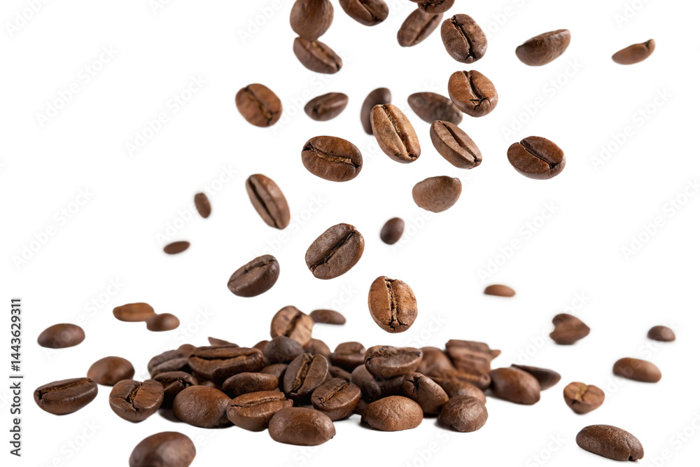 Naklejka premium coffee beans frame border isolated on white or transparent png