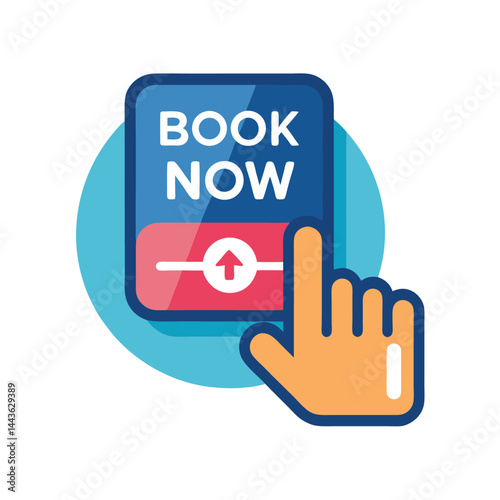 Book Now Button Pressing Finger Icon