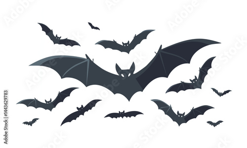Diving Scary Bat Vector Illustration