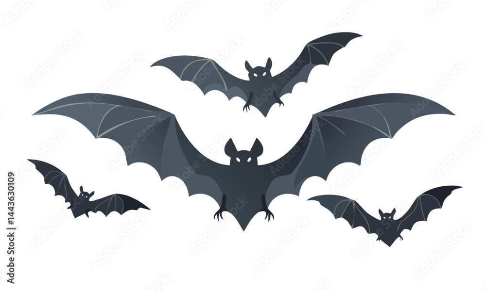 Fototapeta premium Wispy Halloween Bat Vector Element