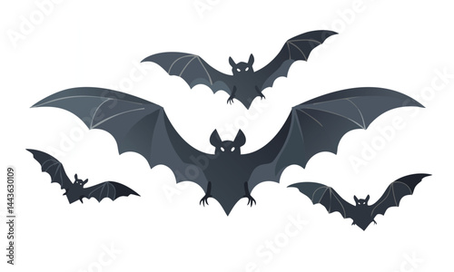 Wispy Halloween Bat Vector Element