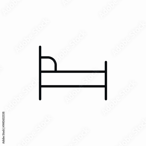 single bed icon sign vector