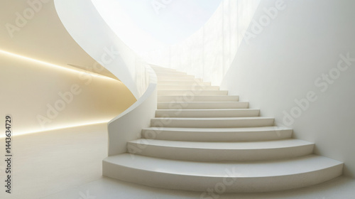 Obraz na płótnie Sleek Ascendancy: Minimalistic Stairs in a Modern Villa Interior
w salonie